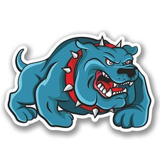 2 x Bulldog Angry Dog Sticker Quad ATV Helmet Car Bike iPad Laptop Decal #4108