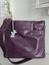 Radley  Leather  Pocket  Crossbody Messenger Purple Shoulder Bag Large 