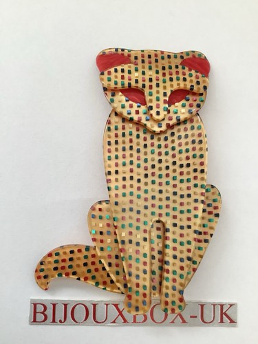 Lea stein sacha - cat, brooch