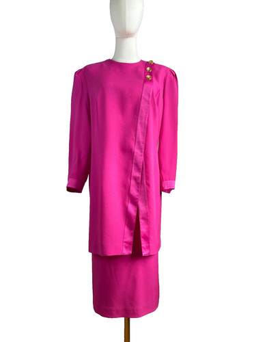 Vintage 80s fink skirt suit - 80s,