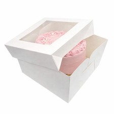 White Cake Box With Clear