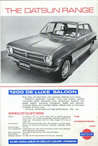 Datsun range 1970 1971 - datsun, 1970-1971