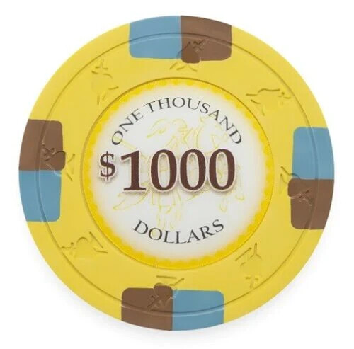 Yellow 1000 poker knights - $1000,