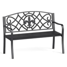 Metal garden bench with cast - garden,