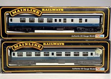 2x Mainline OO Gauge BR Mk1 CK & BSK Coaches BR Blue & Grey 37-103 37-104