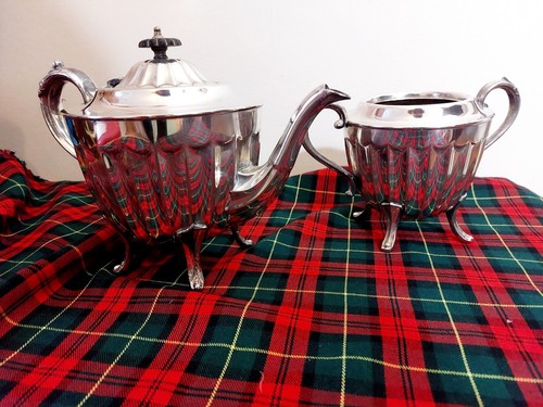 Antique silverplate teapot - antique,