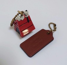 Coach Snoopy Dog House Keychain Leather Charm Ball Chain