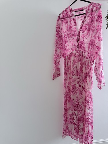 Pink floral dress - pink,