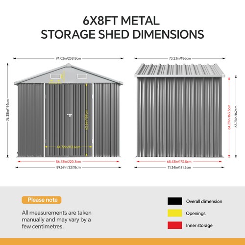 6ft metal garden storage - garden,