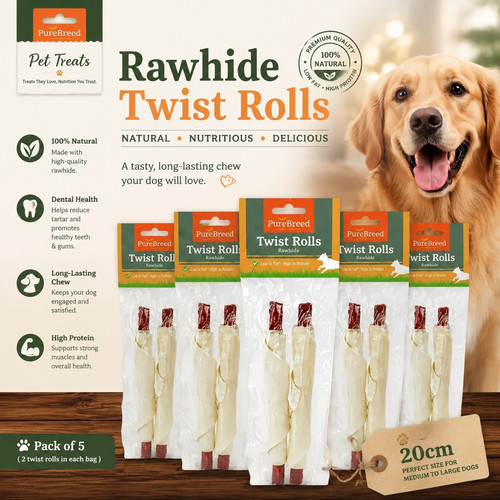 Rawhide twist rolls - rawhide, dog