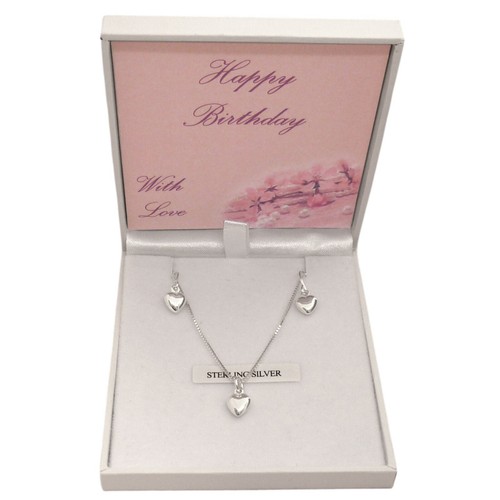 Silver hearts jewellery set - hearts,