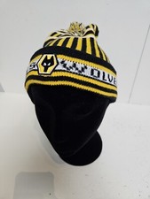 Wolverhampton Wanderers FC Beanie Hat Unisex Bobble Tight Knit Winter One Size