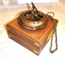 Sun Dial Pocket Watch Brass
