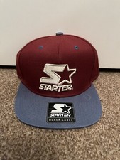 STARTER Black Label Snapback Baseball Cap Blue Red / Burgundy BNWT New