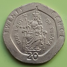 2002 ?? Gibraltar 20p coin Twenty Pence coin OUR LADY OF EUROPA Europe