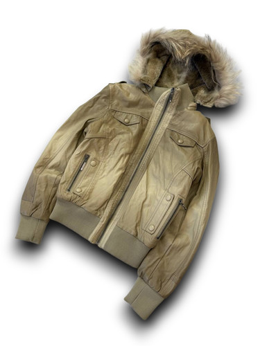 Vintage leather jacket fur - leather,