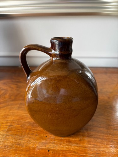 Vintage ceramic brown jug - ceramic,