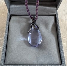 LALIQUE LILAC TEAR DROP PENDANT