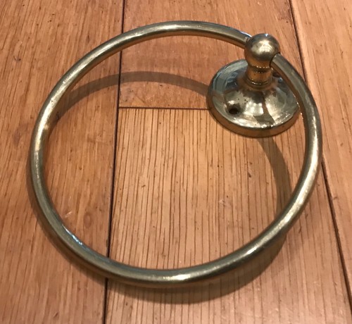 Vintage brass toilet towel - brass,