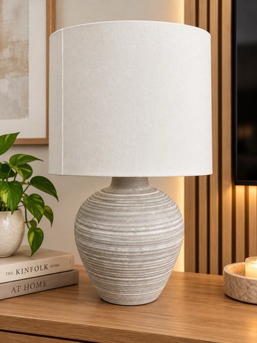 Natural ribbed grey ceramic - grey,