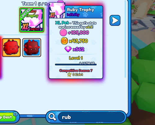 Ruby trophy bgsi - ruby, bubble