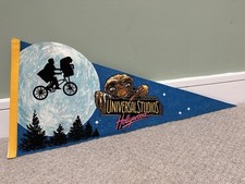 Universal Studios Hollywood 1982 Vintage Pennant Flag Banner Jaws ET