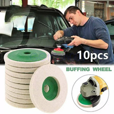 10PCS 100mm 4 Inch Wool Felt Buffing Wheel Angle Grinder Polishing Disc Pad Kit