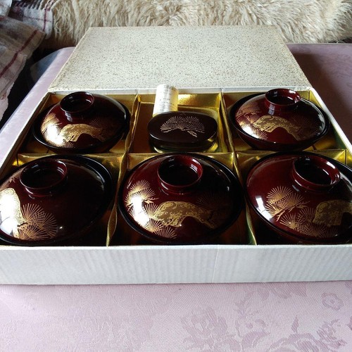 Japanese lacquer bowls set - lacquer, of