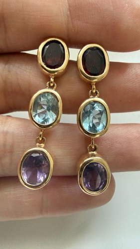 14k yellow gold multi gemstone - yellow,