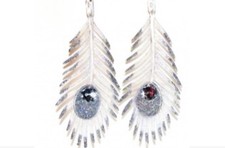 Peacock Feather Earrings Long