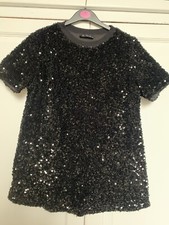 Matalan Et Vous Black Sequin T