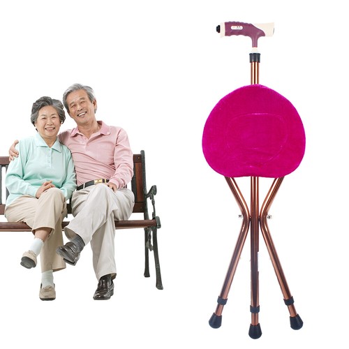 Foldable walking stick seat - foldable,