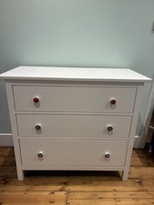 IKEA White Hemnes Chest of 3 Drawers With (replaceable) Superhero Handles