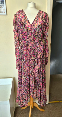 Next pink paisley mesh - next, midi