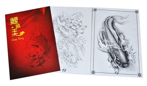 Carp king tattoo - king, book