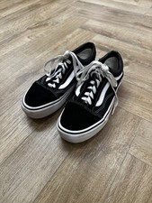 Vans Ward Platform Trainers Women’s UK 5.5 EU 38.5 Black White Lace Up Low Top*