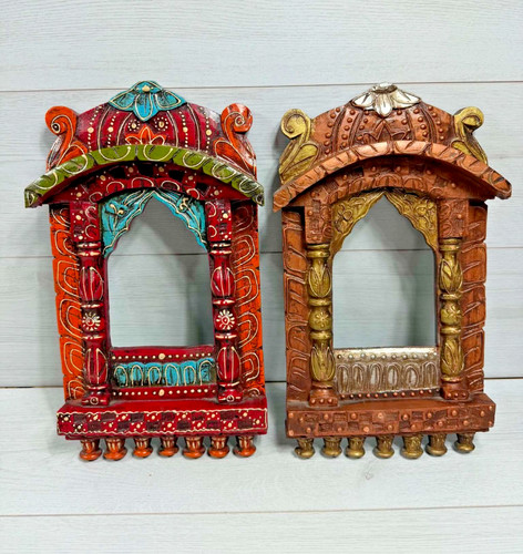 Pair vintage indian jharokha - vintage,
