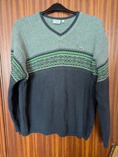 Lacoste Vee Neck Jumper With Winter Pattern. Size 6 / UK XXL