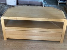 Hygena oak veneer corner tv unit, used