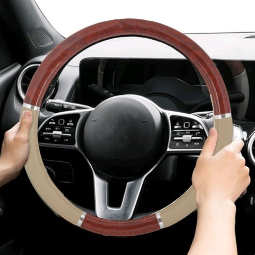 Wood grain car steering wheel - steering,