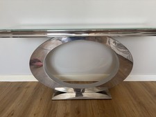 White Glass and Crome Console