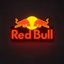 Red Bull LED Sign 8.5” USB Neon Light MX Garage Room Decor Man Cave Gift