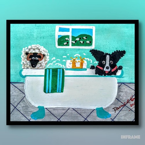 Collie dog sheep dip - collie, original