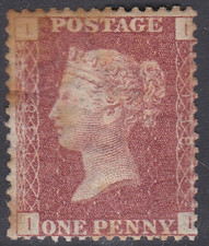 Penny red lettered - 1d,