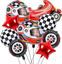 10Pcs Race Car Balloons, for