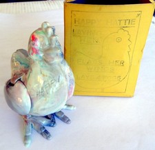 Vintage 1950s HAPPY HATTIE laying hen toy (Selcol product) boxed.
