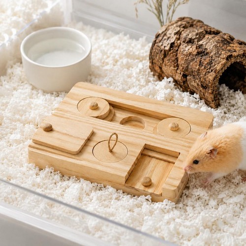 Wooden small pet puzzle toy - wooden,