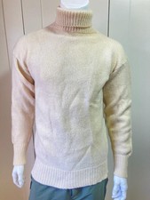Vintage 40s / 50s Roll Neck Turtleneck Nautical / Stadium Style Wool Jumper