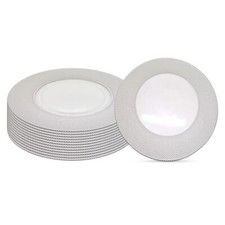 13" Decorative Glass Charger Plate Round Elegant Tableware Wedding Banquet Party