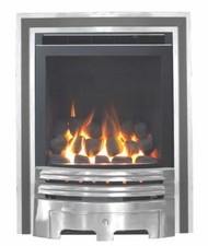 GAS FIRE CHROME SLIDE CONTROL INSET FULL DEPTH 4kw HIGH EFFICIENCY 86% BNIB